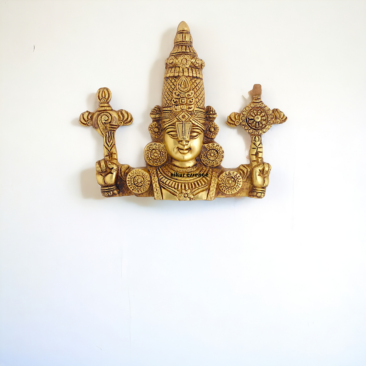 Pure Brass Tirupati Balaji Hanging plate - 9 Inches Nikuressence
