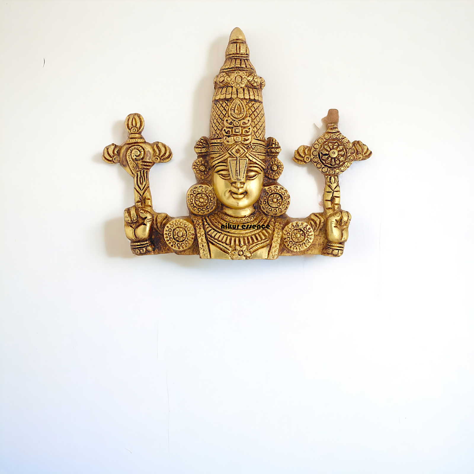 Pure Brass Tirupati Balaji Hanging plate - 9 Inches Nikuressence