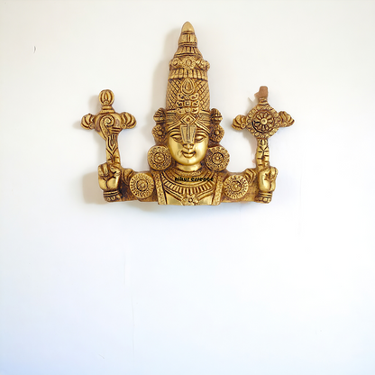 Pure Brass Tirupati Balaji Hanging plate - 9 Inches Nikuressence