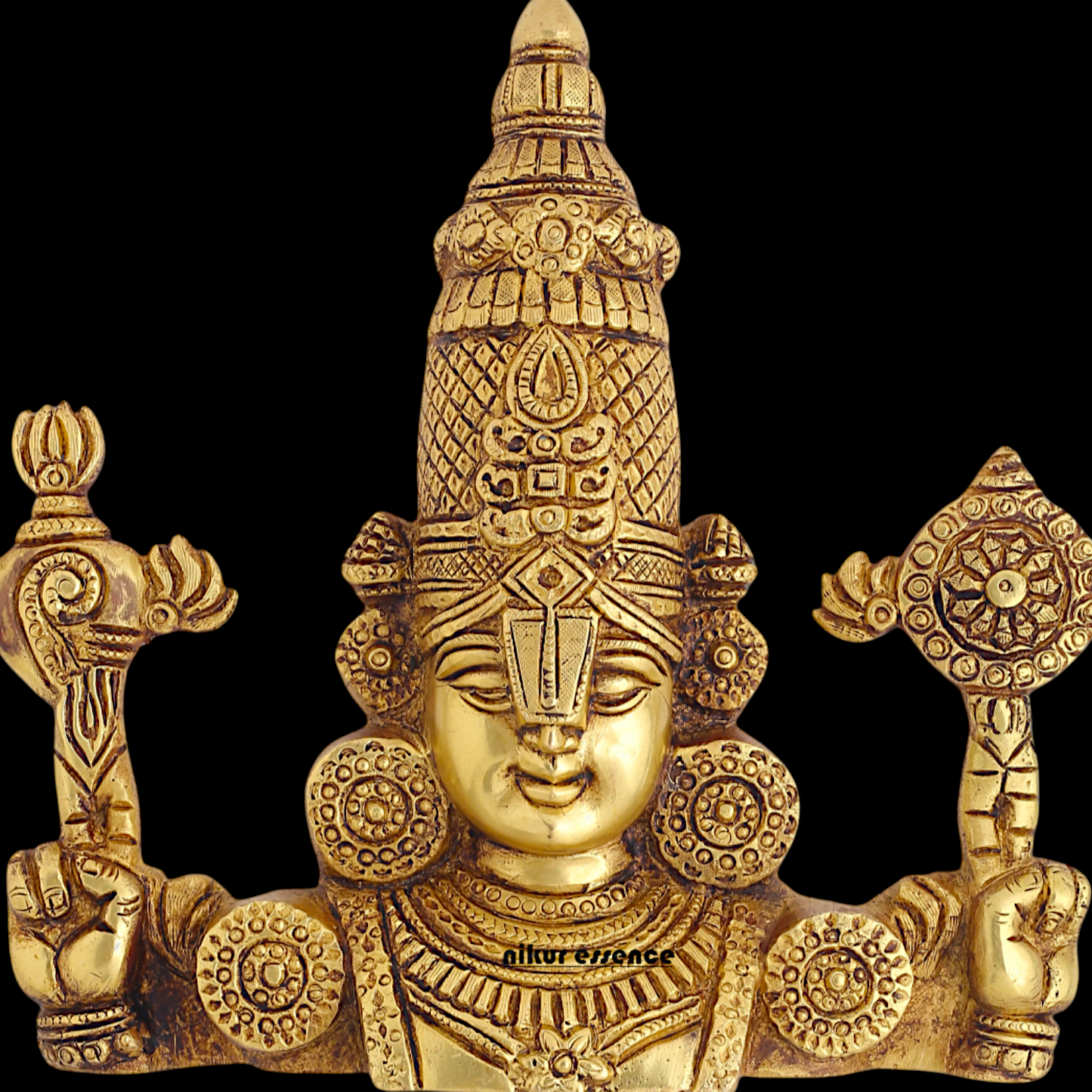 Pure Brass Tirupati Balaji Hanging plate - 9 Inches Nikuressence