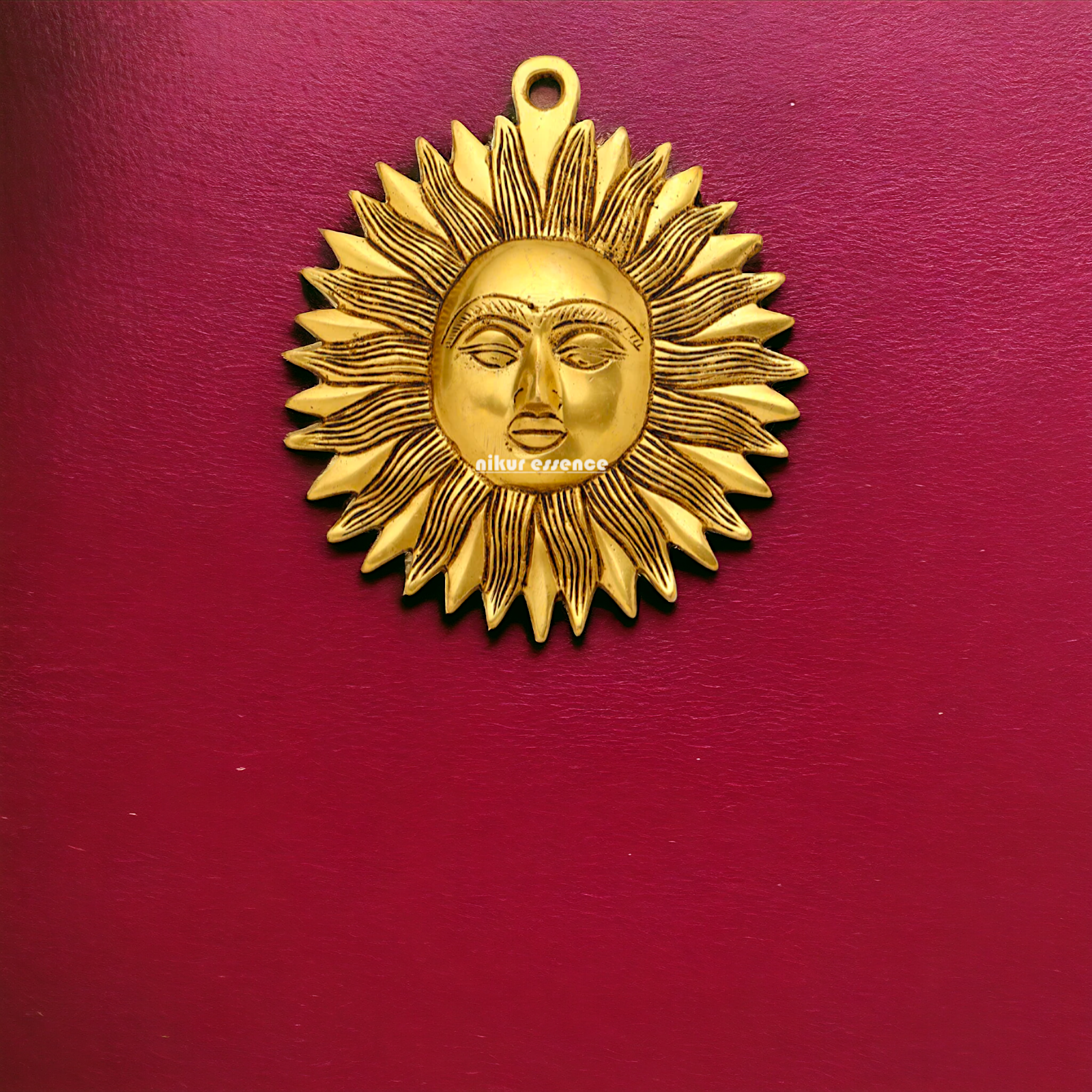 Pure Brass Sun symbol wall Hanging plate - 7 Inches Nikuressence