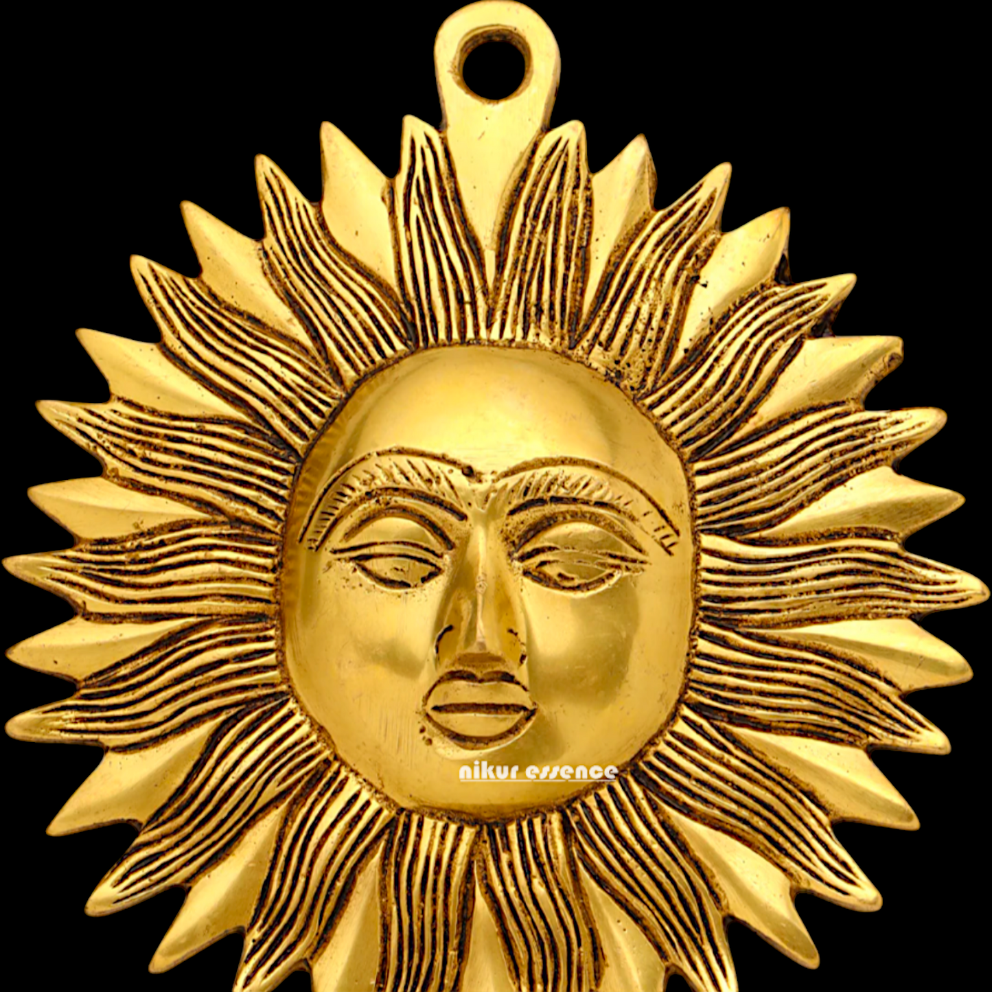 Pure Brass Sun symbol wall Hanging plate - 7 Inches Nikuressence