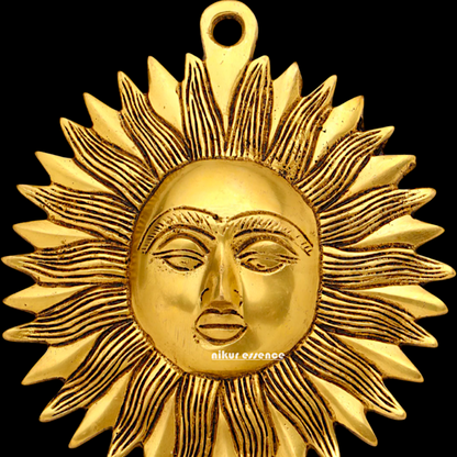 Pure Brass Sun symbol wall Hanging plate - 7 Inches Nikuressence