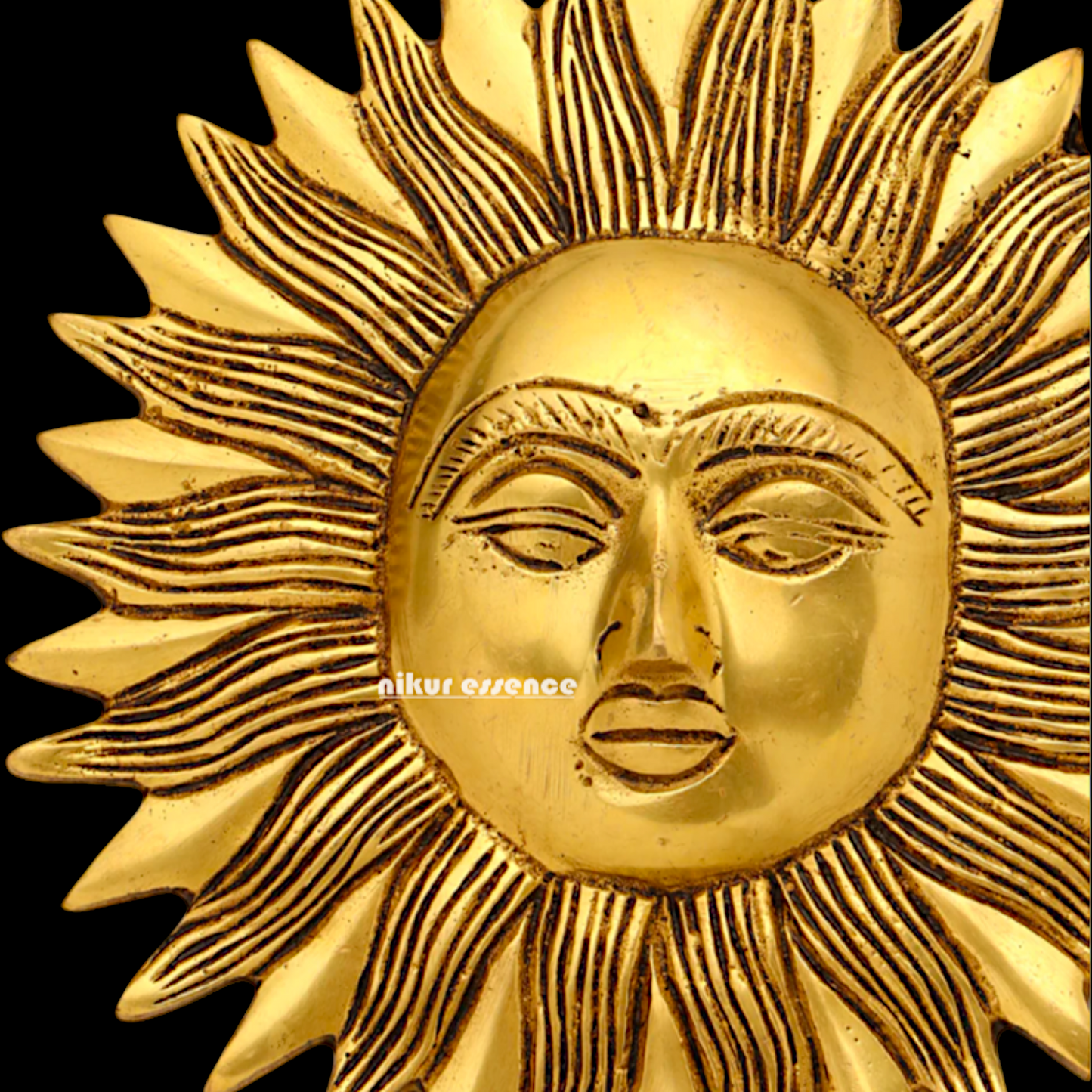Pure Brass Sun symbol wall Hanging plate - 7 Inches Nikuressence