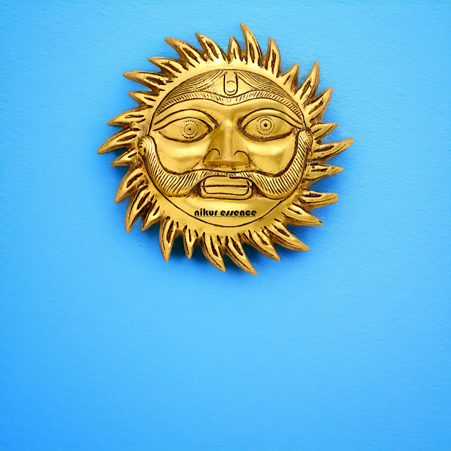 Pure Brass Sun wall Hanging - 7 Inches Nikuressence