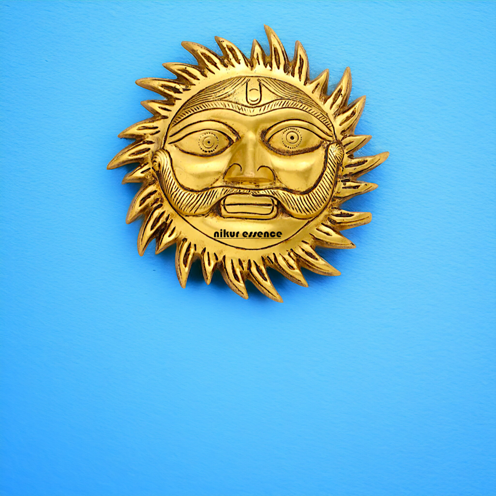 Pure Brass Sun wall Hanging - 7 Inches Nikuressence
