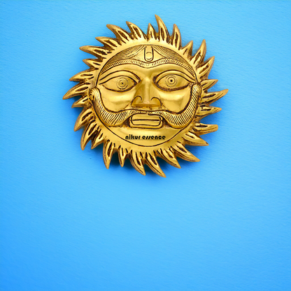 Pure Brass Sun wall Hanging - 7 Inches Nikuressence