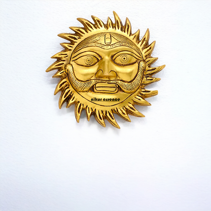 Pure Brass Sun wall Hanging - 7 Inches Nikuressence