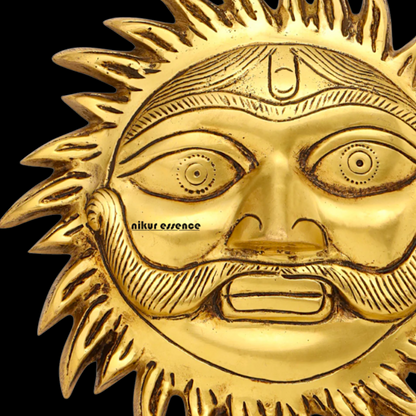 Pure Brass Sun wall Hanging - 7 Inches Nikuressence
