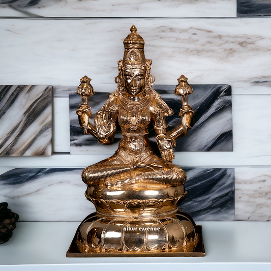 Panchaloha Lakshmi seated idol - 12 Inches Nikuressence