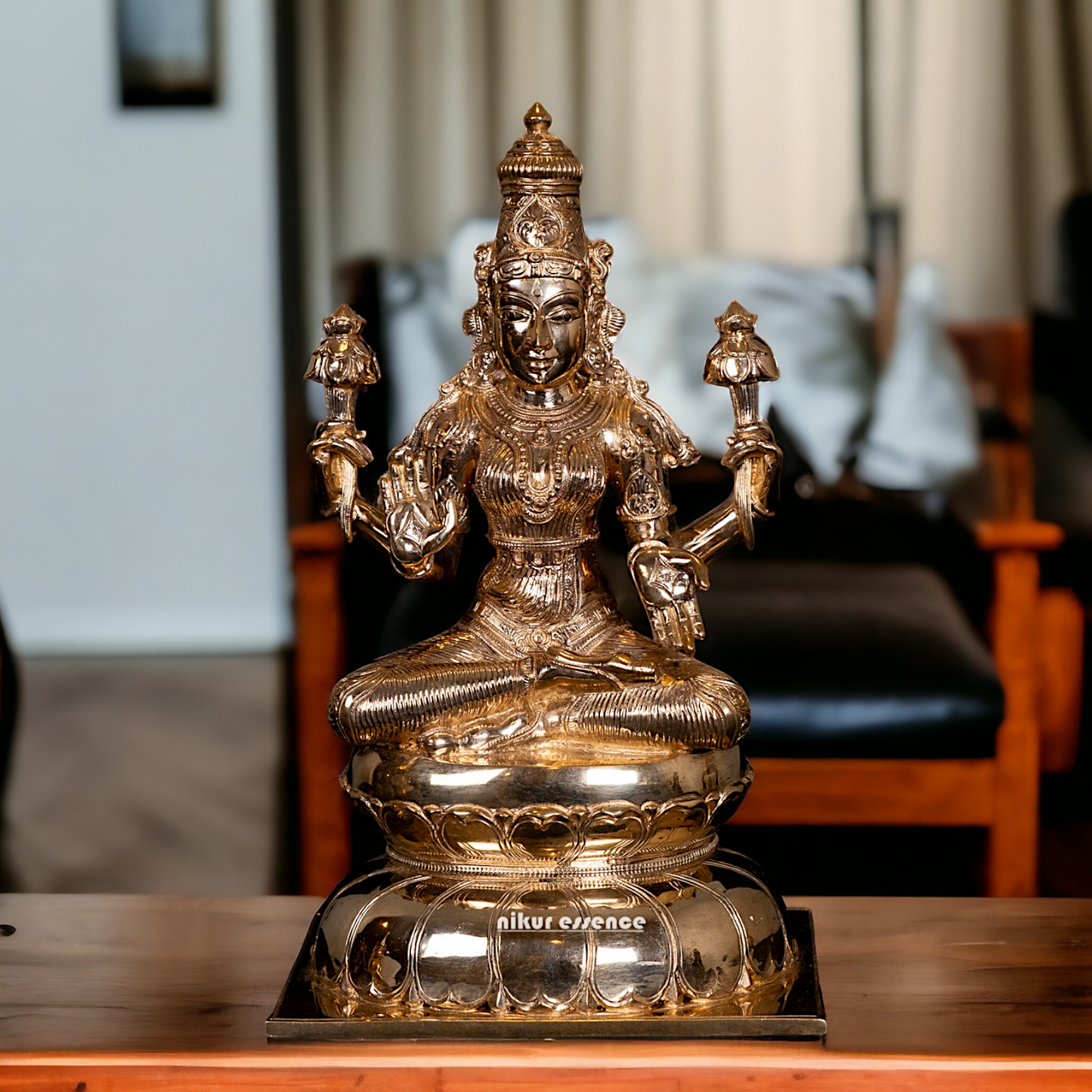 Panchaloha Lakshmi seated idol - 12 Inches Nikuressence