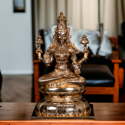 Panchaloha Lakshmi seated idol - 12 Inches Nikuressence