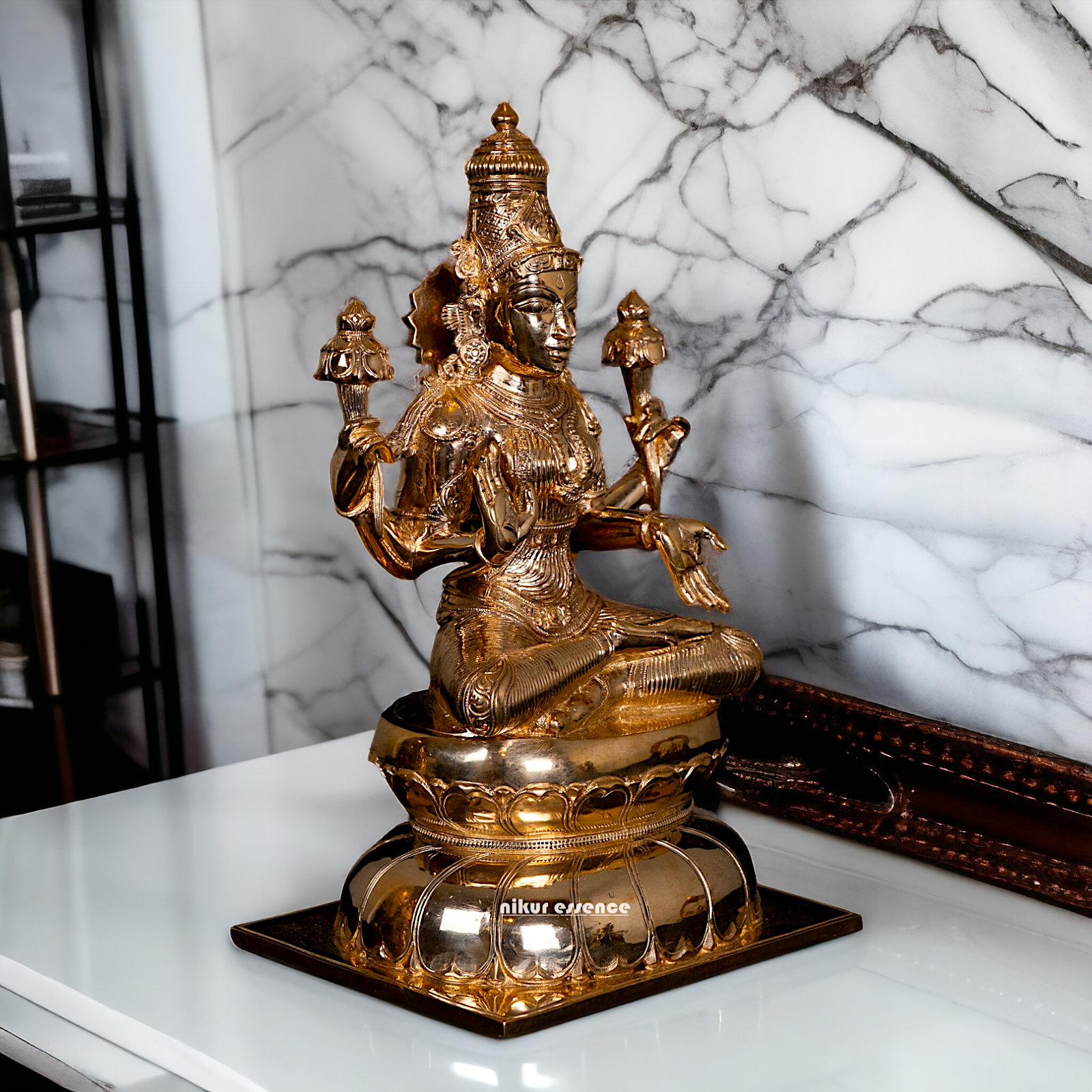 Panchaloha Lakshmi seated idol - 12 Inches Nikuressence