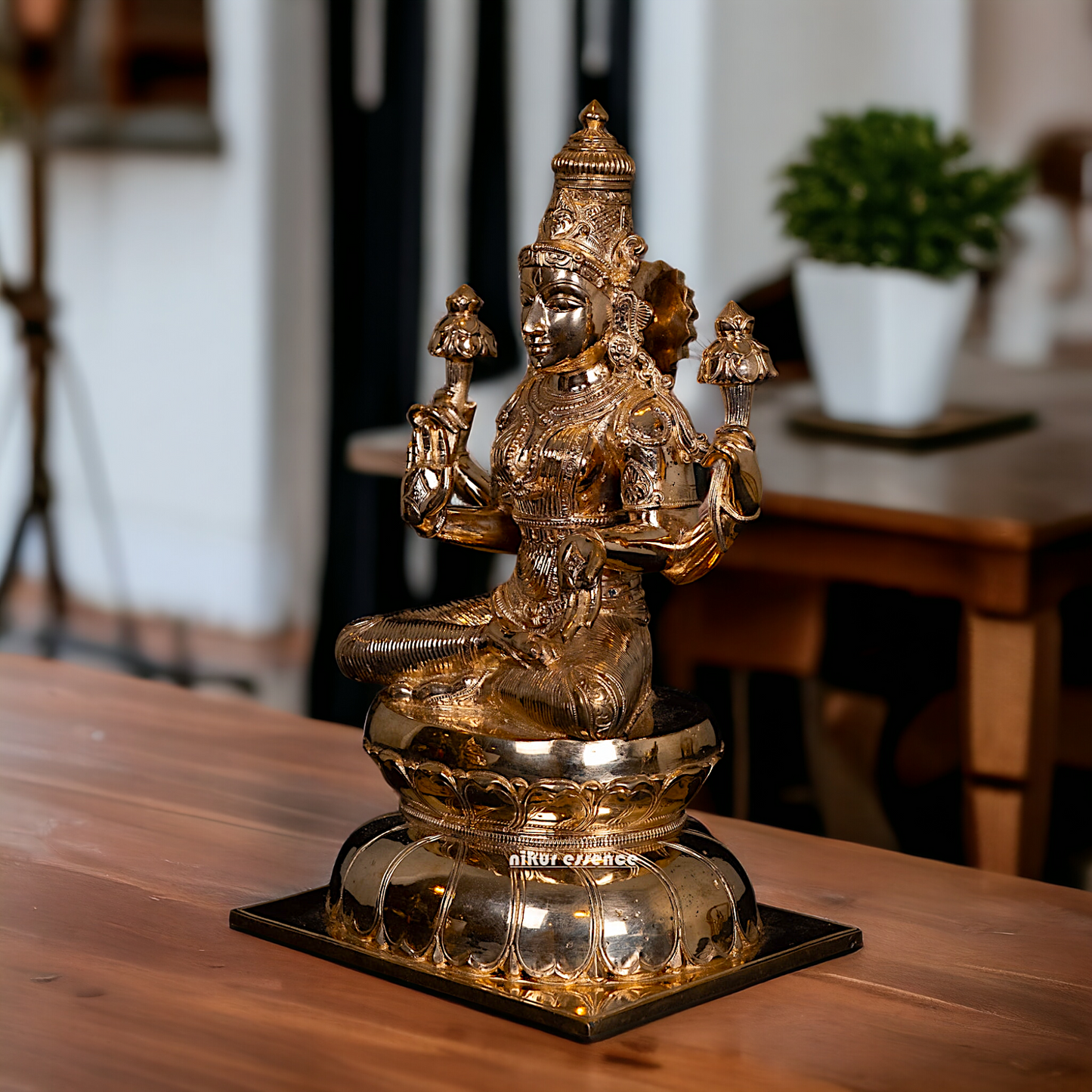 Panchaloha Lakshmi seated idol - 12 Inches Nikuressence