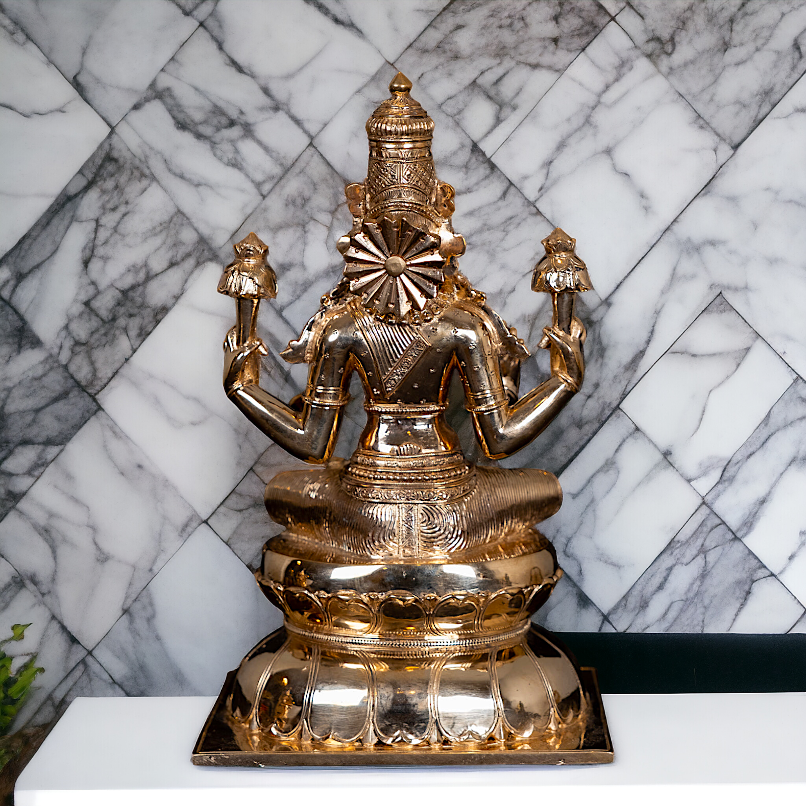 Panchaloha Lakshmi seated idol - 12 Inches Nikuressence