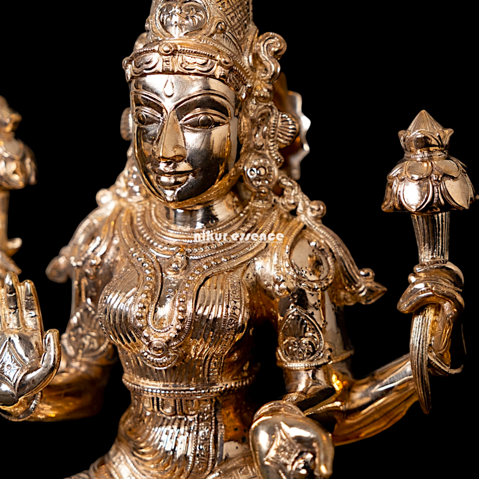 Panchaloha Lakshmi seated idol - 12 Inches Nikuressence