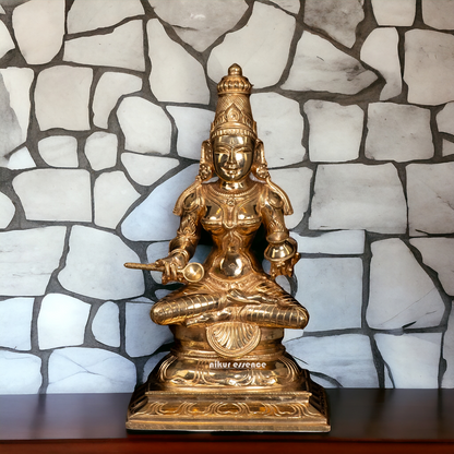 Annapoorani sitting Panchaloha idol - 12 Inches Nikuressence