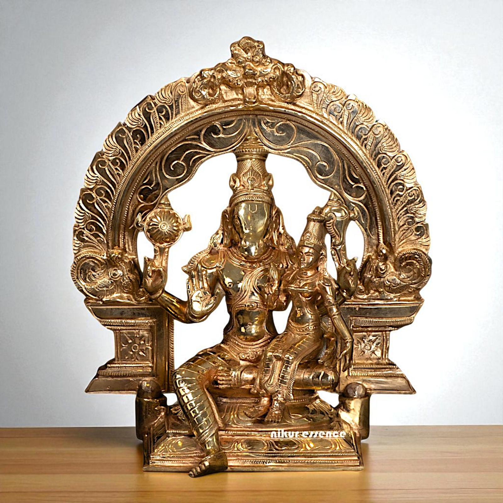 Hayagriva Vishnu and Lakshmi Panchaloha idol - 13 Inches Nikuressence