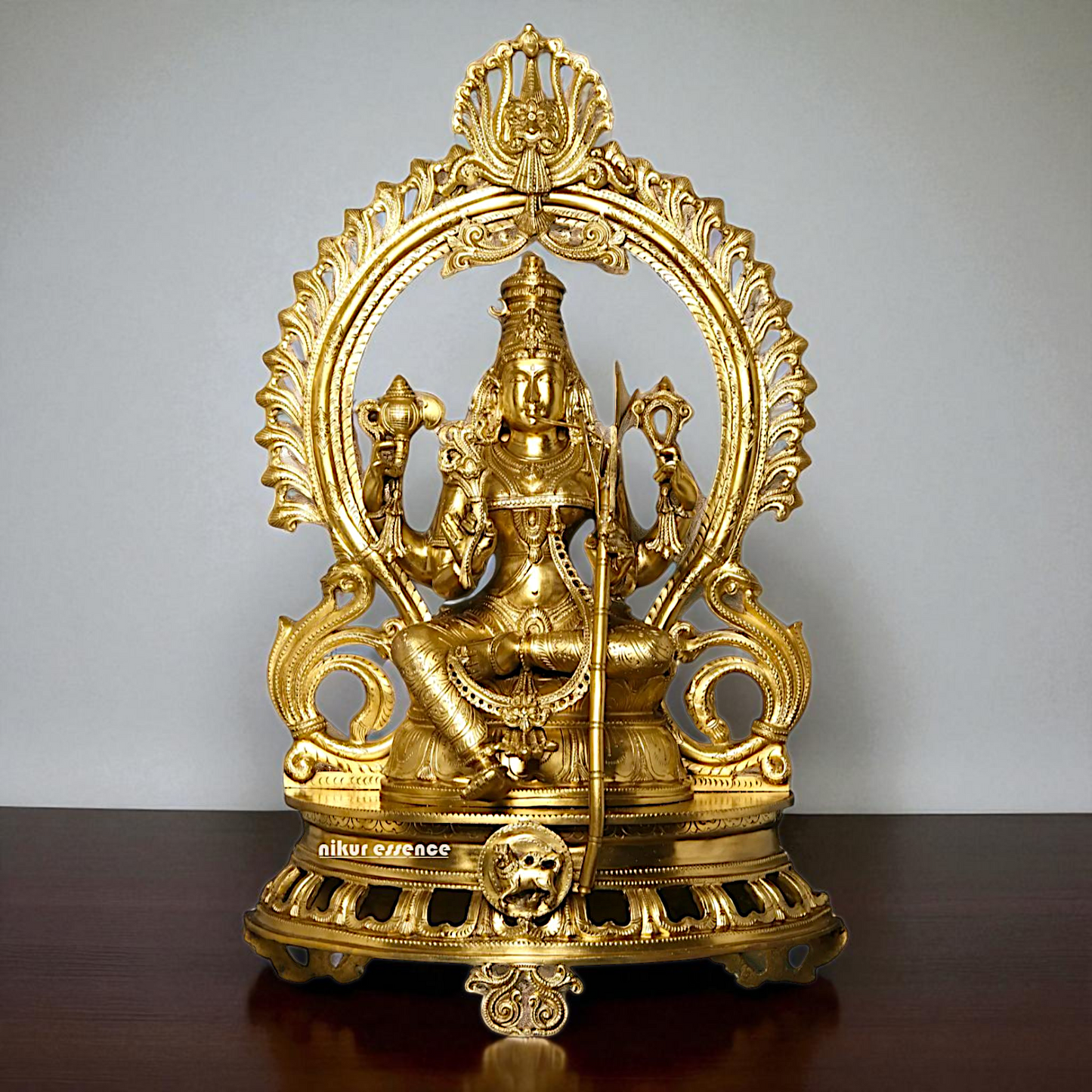 Large Goddess Raja Rajeshwari Seated with Blessing Bronze/Panchaloha idol - 28 Inches Nikuressence