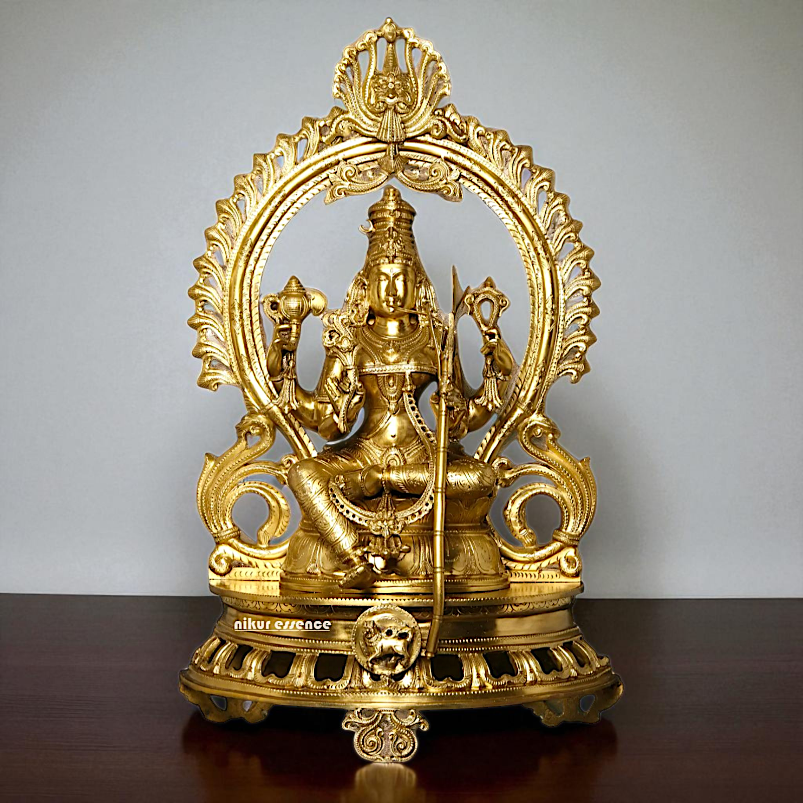 Large Goddess Raja Rajeshwari Seated with Blessing Bronze/Panchaloha idol - 28 Inches Nikuressence