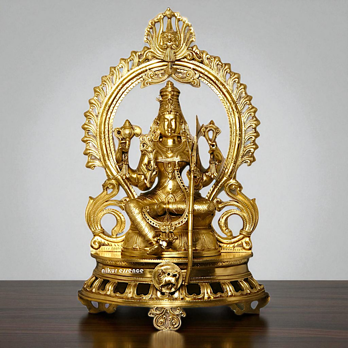 Large Goddess Raja Rajeshwari Seated with Blessing Bronze/Panchaloha idol - 28 Inches Nikuressence
