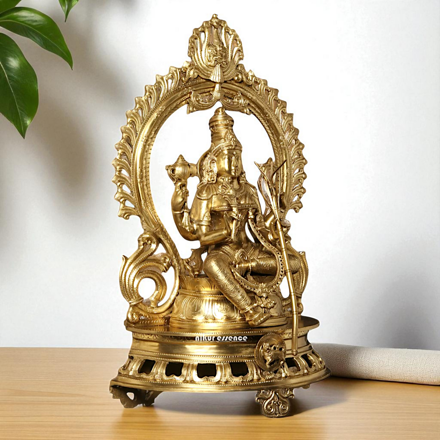 Large Goddess Raja Rajeshwari Seated with Blessing Bronze/Panchaloha idol - 28 Inches Nikuressence