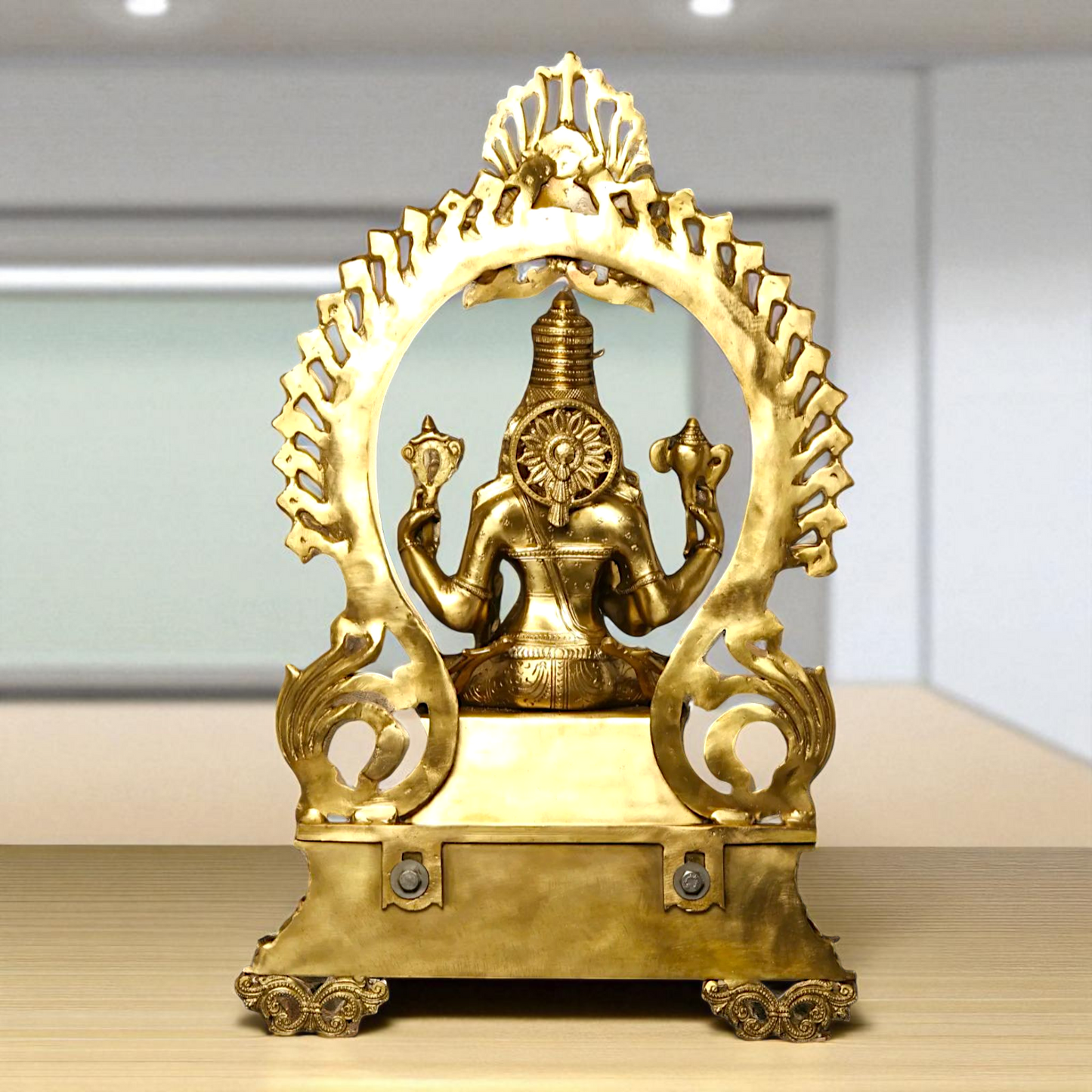Large Goddess Raja Rajeshwari Seated with Blessing Bronze/Panchaloha idol - 28 Inches Nikuressence