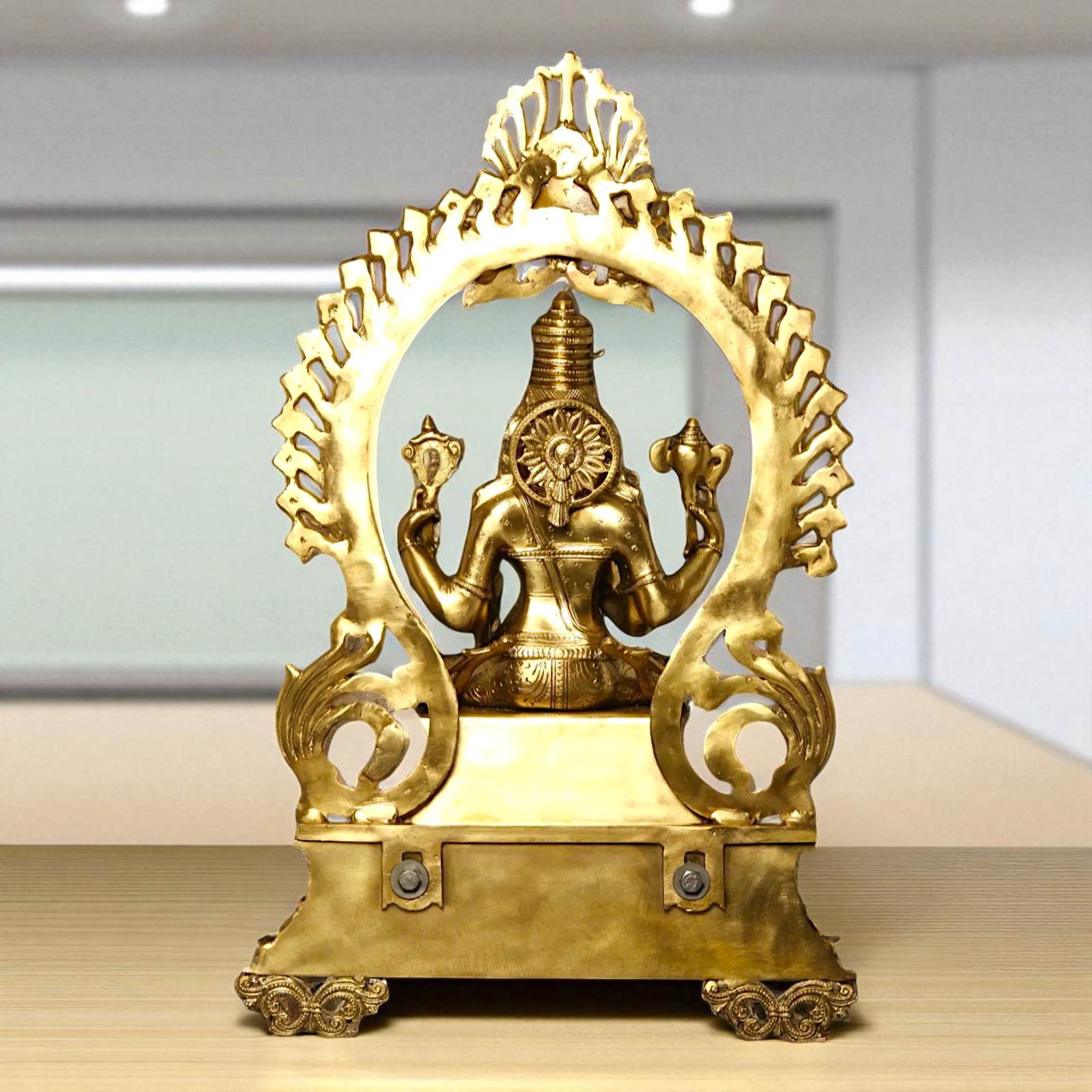 Large Goddess Raja Rajeshwari Seated with Blessing Bronze/Panchaloha idol - 28 Inches Nikuressence