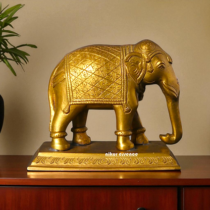 Panchaloha Elephant Beautiful decor statue - 5 Inches Nikuressence