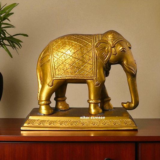 Panchaloha Elephant Beautiful decor statue - 5 Inches Nikuressence