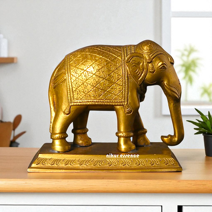 Panchaloha Elephant Beautiful decor statue - 5 Inches Nikuressence