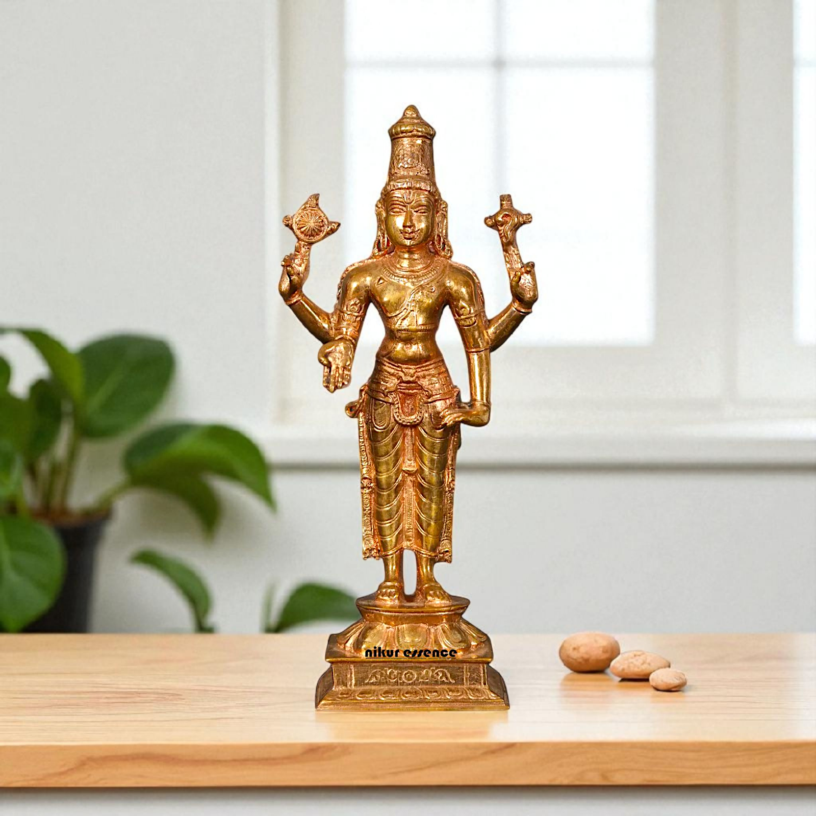 Vishnu Standing Panchaloha Pooja statue - 8 Inches Nikuressence