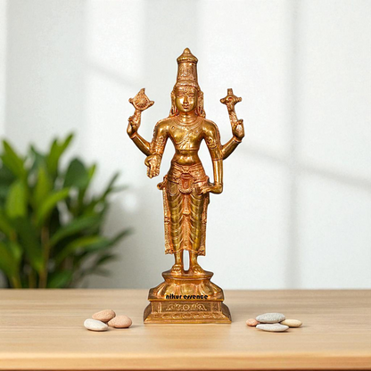 Vishnu Standing Panchaloha Pooja statue - 8 Inches Nikuressence
