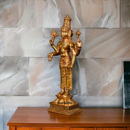 Vishnu Standing Panchaloha Pooja statue - 8 Inches Nikuressence