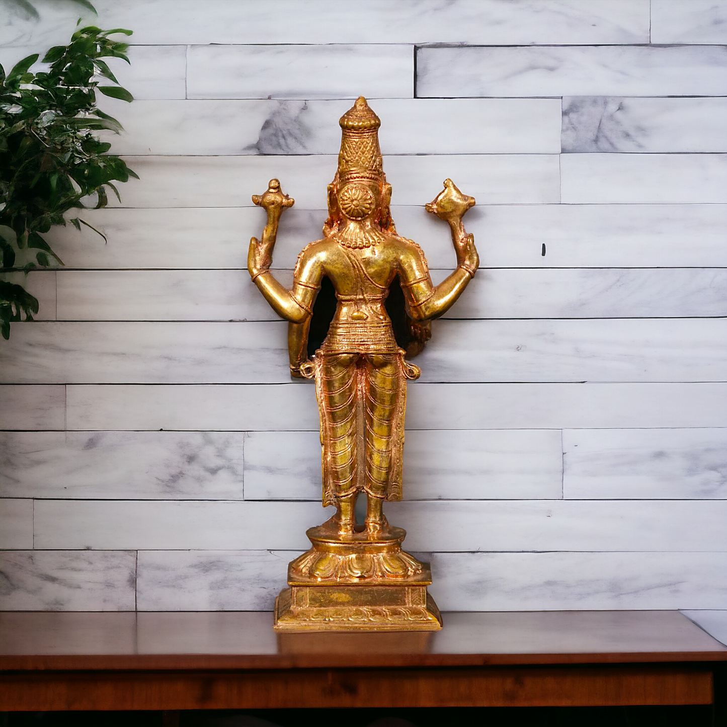 Vishnu Standing Panchaloha Pooja statue - 8 Inches Nikuressence