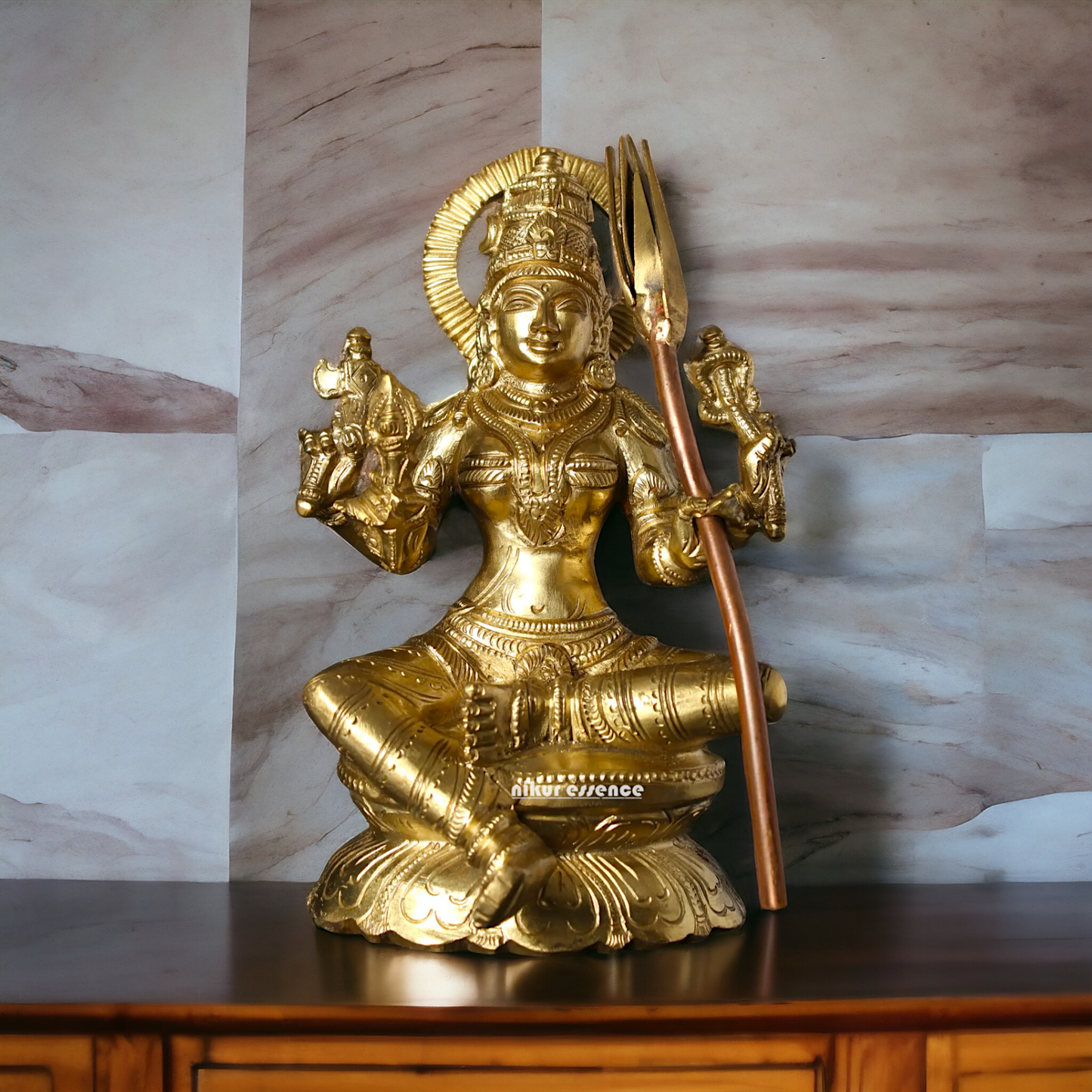 Panchaloha Kamakshi seated idol - 7 Inches Nikuressence