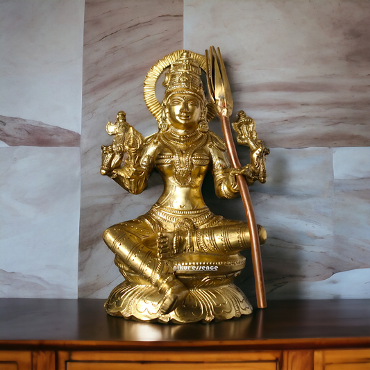 Panchaloha Kamakshi seated idol - 7 Inches Nikuressence