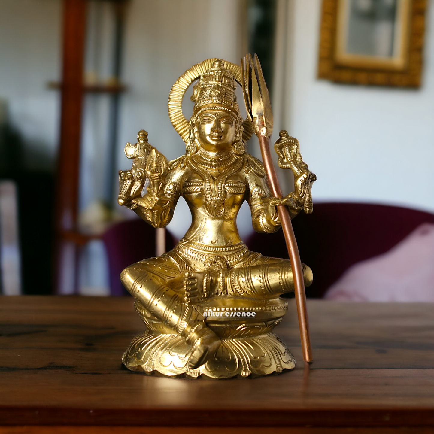 Panchaloha Kamakshi seated idol - 7 Inches Nikuressence
