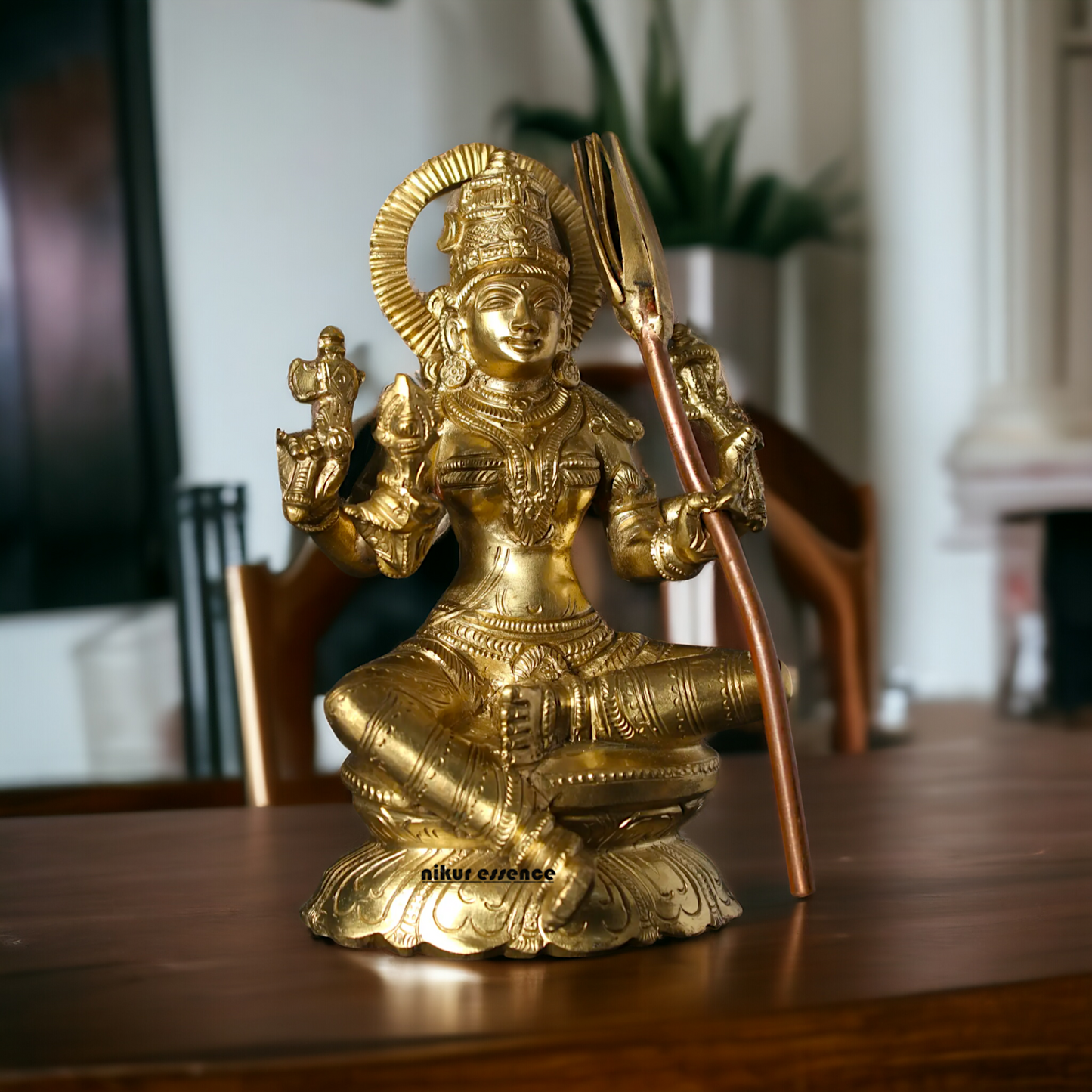 Panchaloha Kamakshi seated idol - 7 Inches Nikuressence
