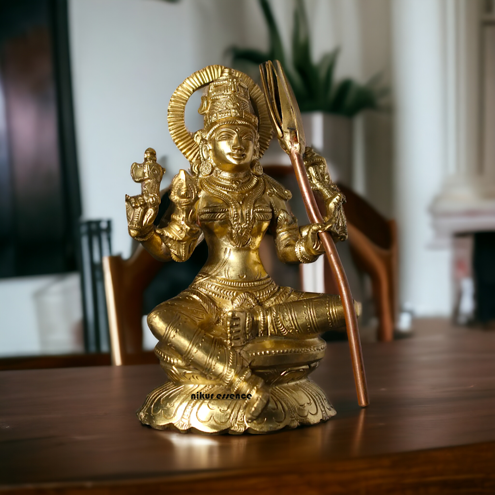 Panchaloha Kamakshi seated idol - 7 Inches Nikuressence