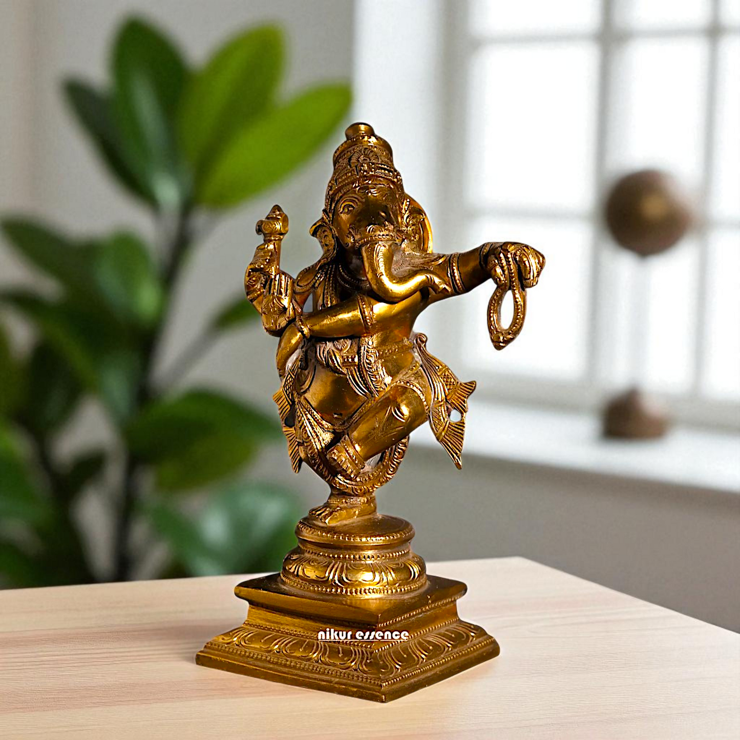 Panchaloha Ganesha dancing statue - 9 Inches Nikuressence