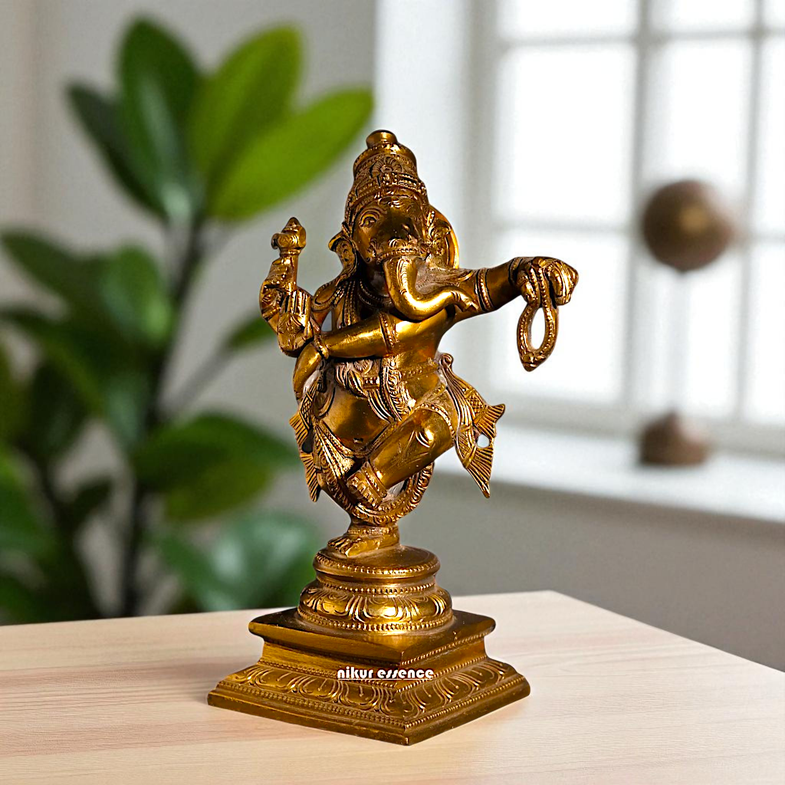 Panchaloha Ganesha dancing statue - 9 Inches Nikuressence