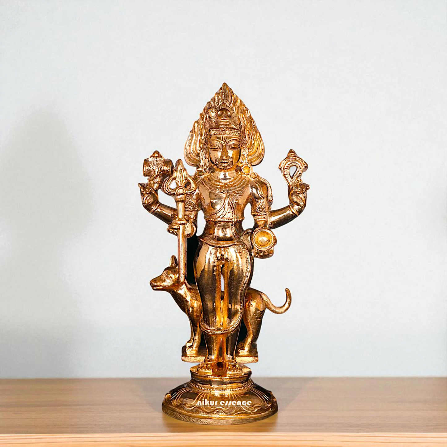 Shiva Bhairava Standing Panchaloha statue - 5 Inches Nikuressence