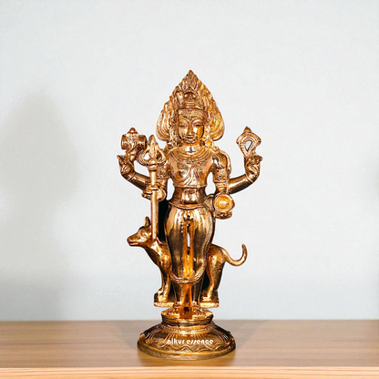 Shiva Bhairava Standing Panchaloha statue - 5 Inches Nikuressence