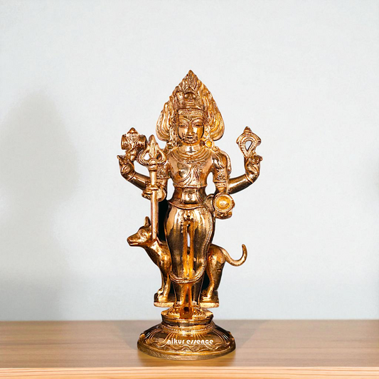Shiva Bhairava Standing Panchaloha statue - 5 Inches Nikuressence