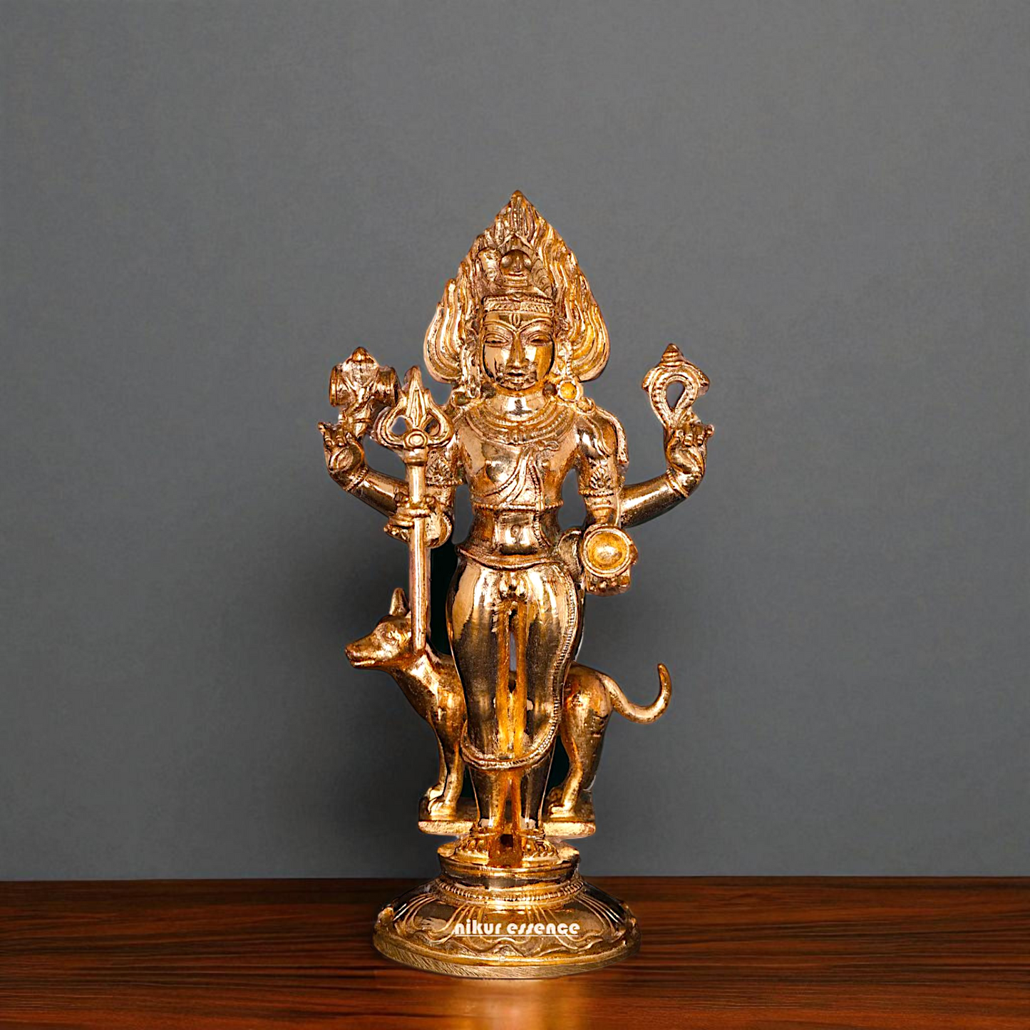 Shiva Bhairava Standing Panchaloha statue - 5 Inches Nikuressence
