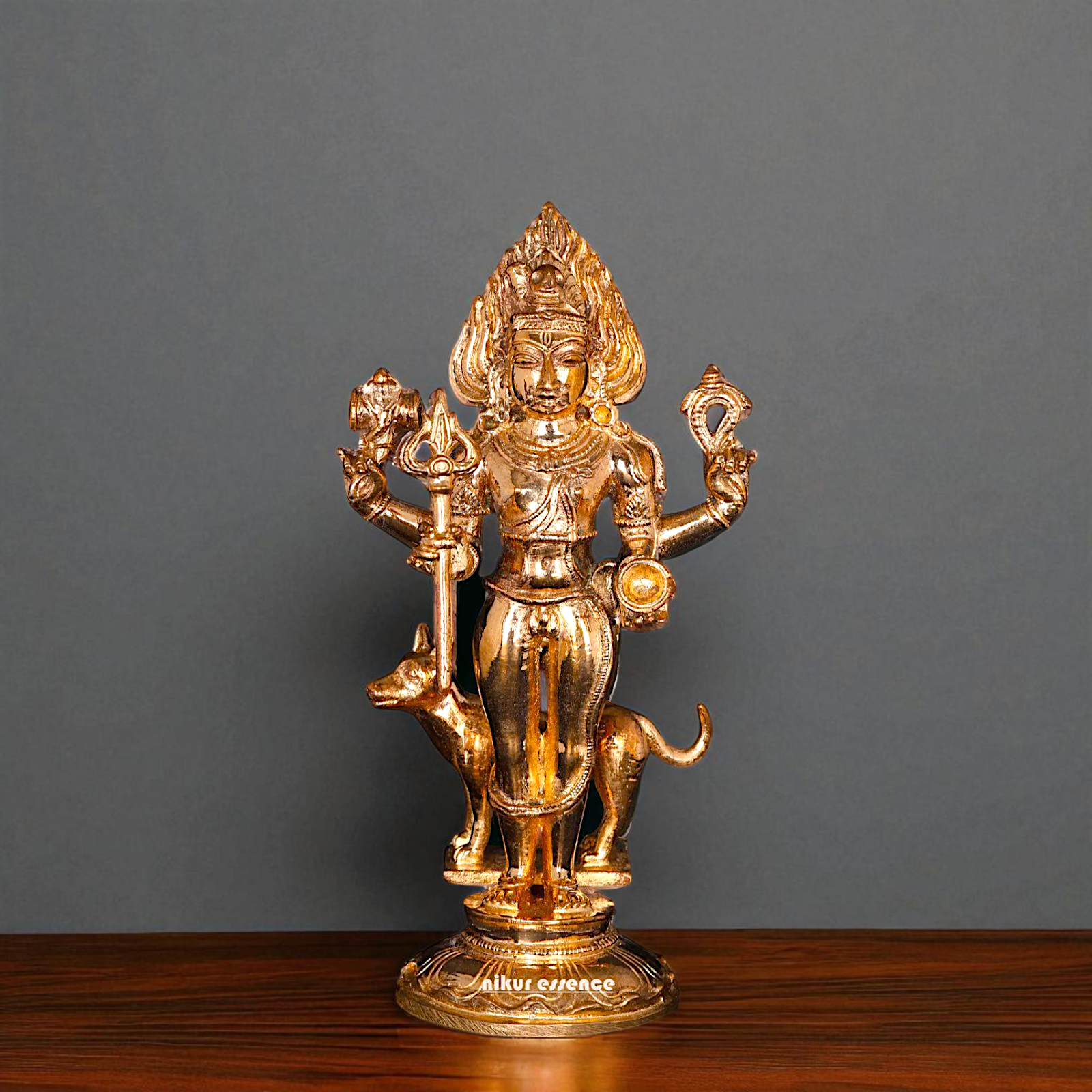 Shiva Bhairava Standing Panchaloha statue - 5 Inches Nikuressence