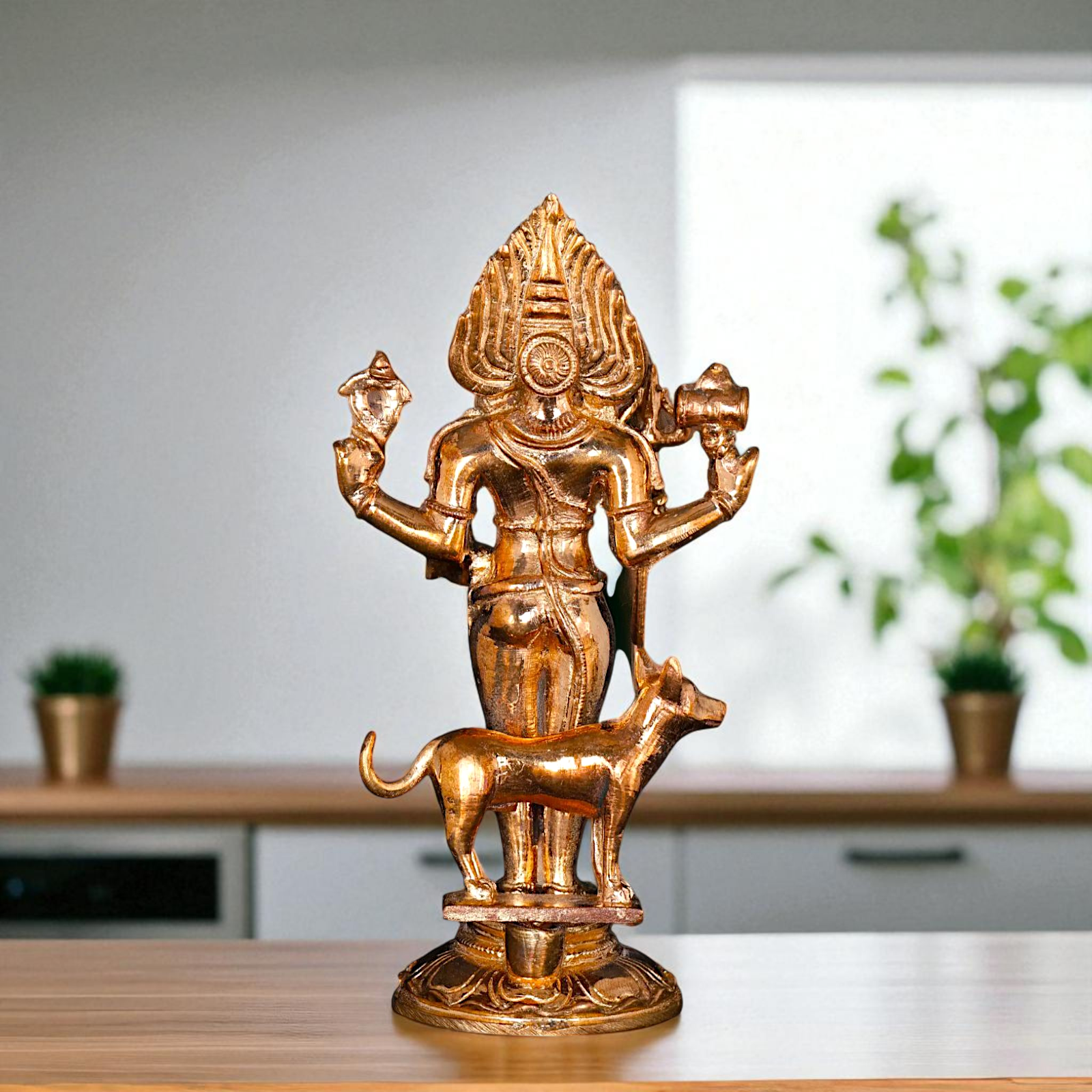 Shiva Bhairava Standing Panchaloha statue - 5 Inches Nikuressence