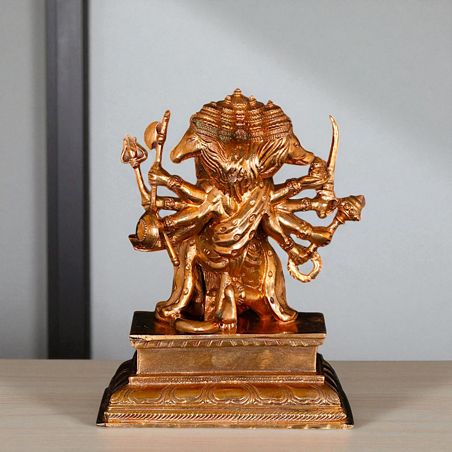 Panchmukhi Hanuman Sitting with Gada Panchaloha idol - 5 Inches Nikuressence