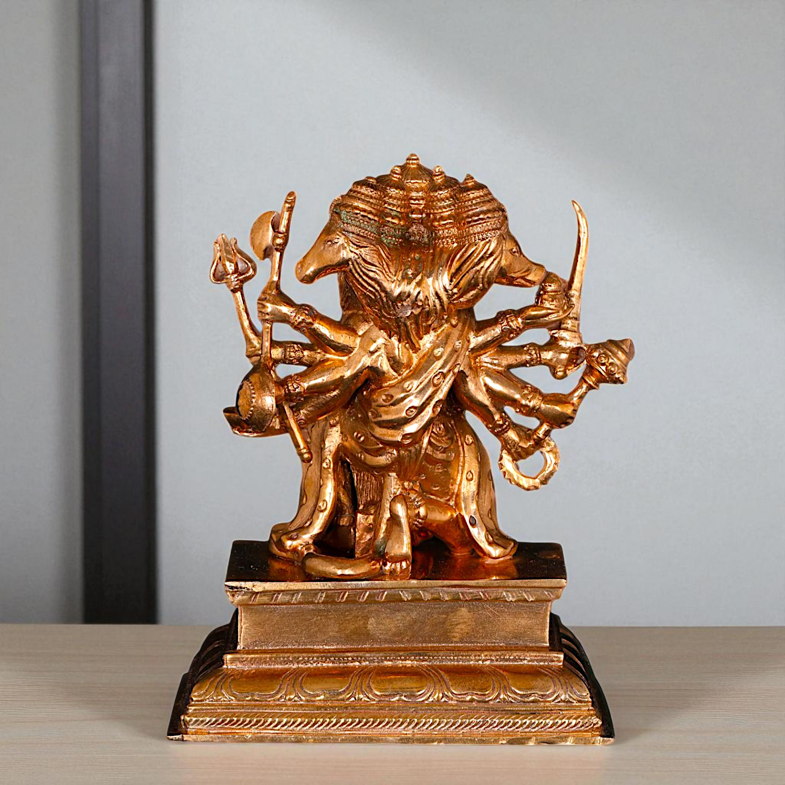 Panchmukhi Hanuman Sitting with Gada Panchaloha idol - 5 Inches Nikuressence